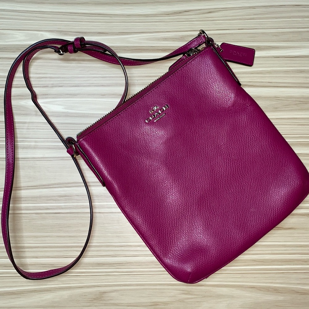 Coach purple/pink leather crossbody